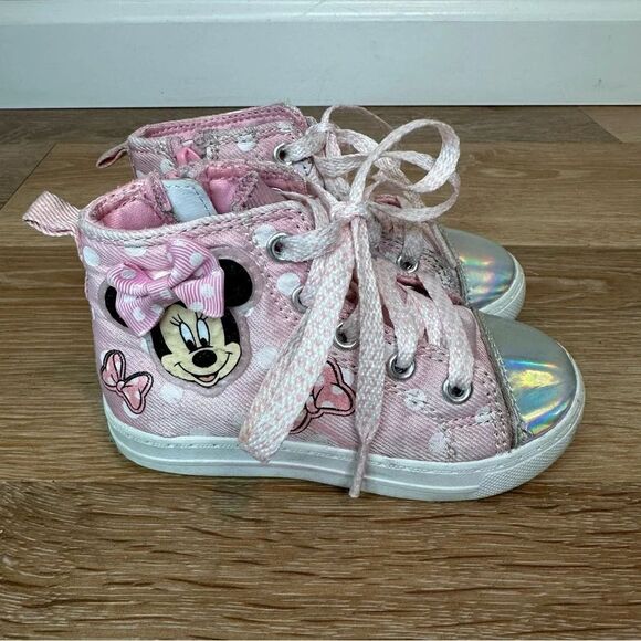Disney Toddler Girls Size 7 Pink Minnie Mouse High-Top Sneakers - Picture 2 of 11